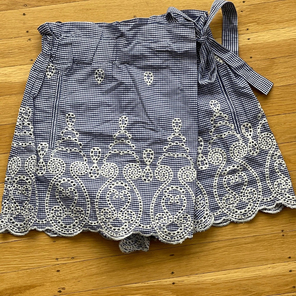 Zara | Blue & Wht Gingham Skort | XS